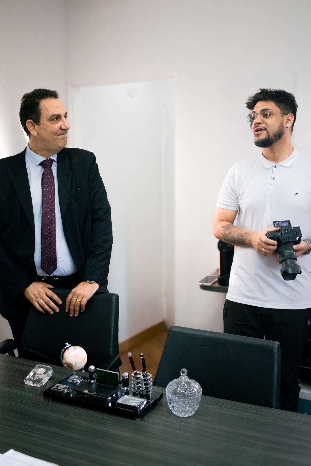 Conversa de direção com o entrevistado antes de iniciar a captação